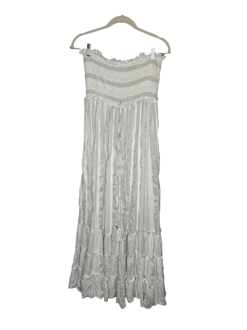 PQ Swim Charlotte Glitter Cover Up Maxi Dress XS/S White - Picture 2 of 11